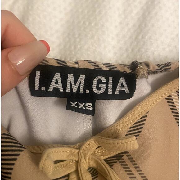 I. AM. GIA. Caramel Burberry Top size XXS - Picture 4 of 4